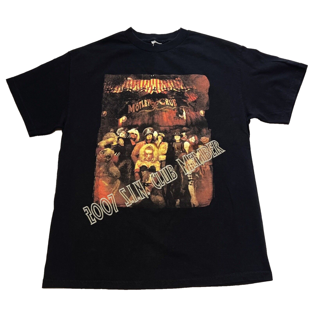 Motley Vintage Shirt Sin Club Member Mens Concert Rock Music Tour Size Medium
